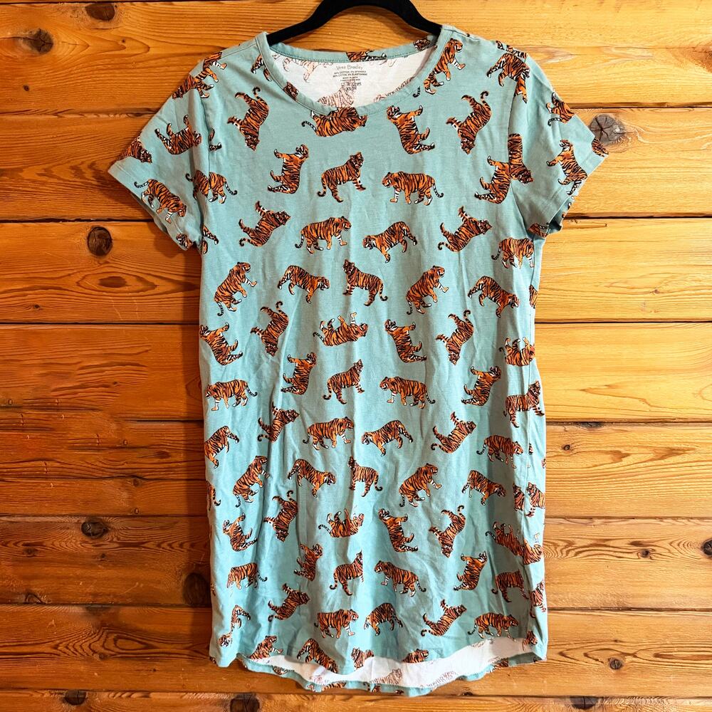 Vera Bradley Short-Sleeved Bali Tigers Night Dress XS